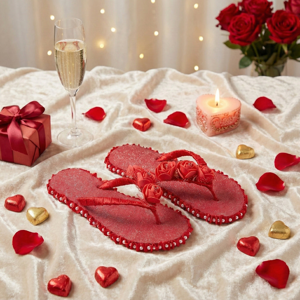 Scarlet Bloom Slippers