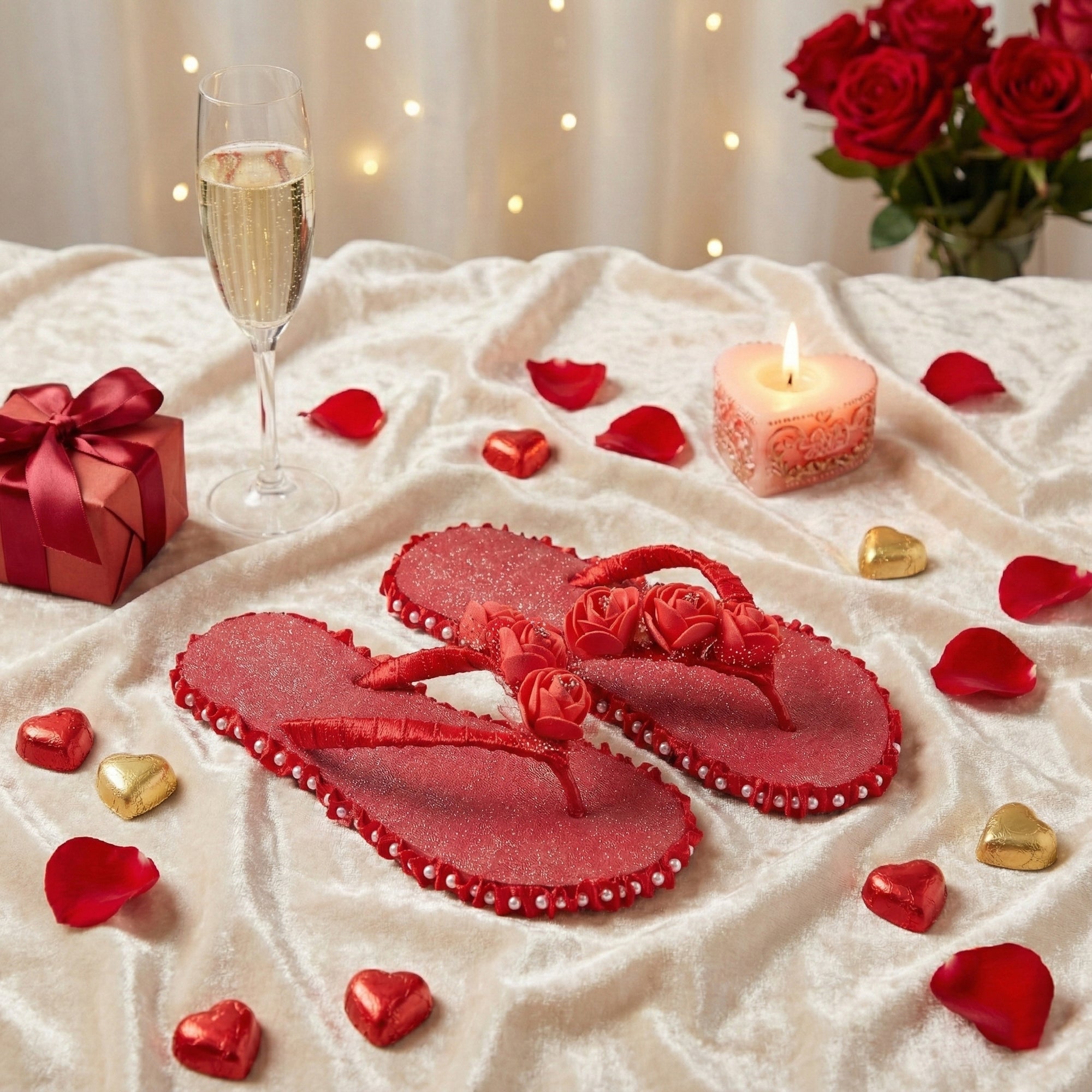 Scarlet Bloom Slippers