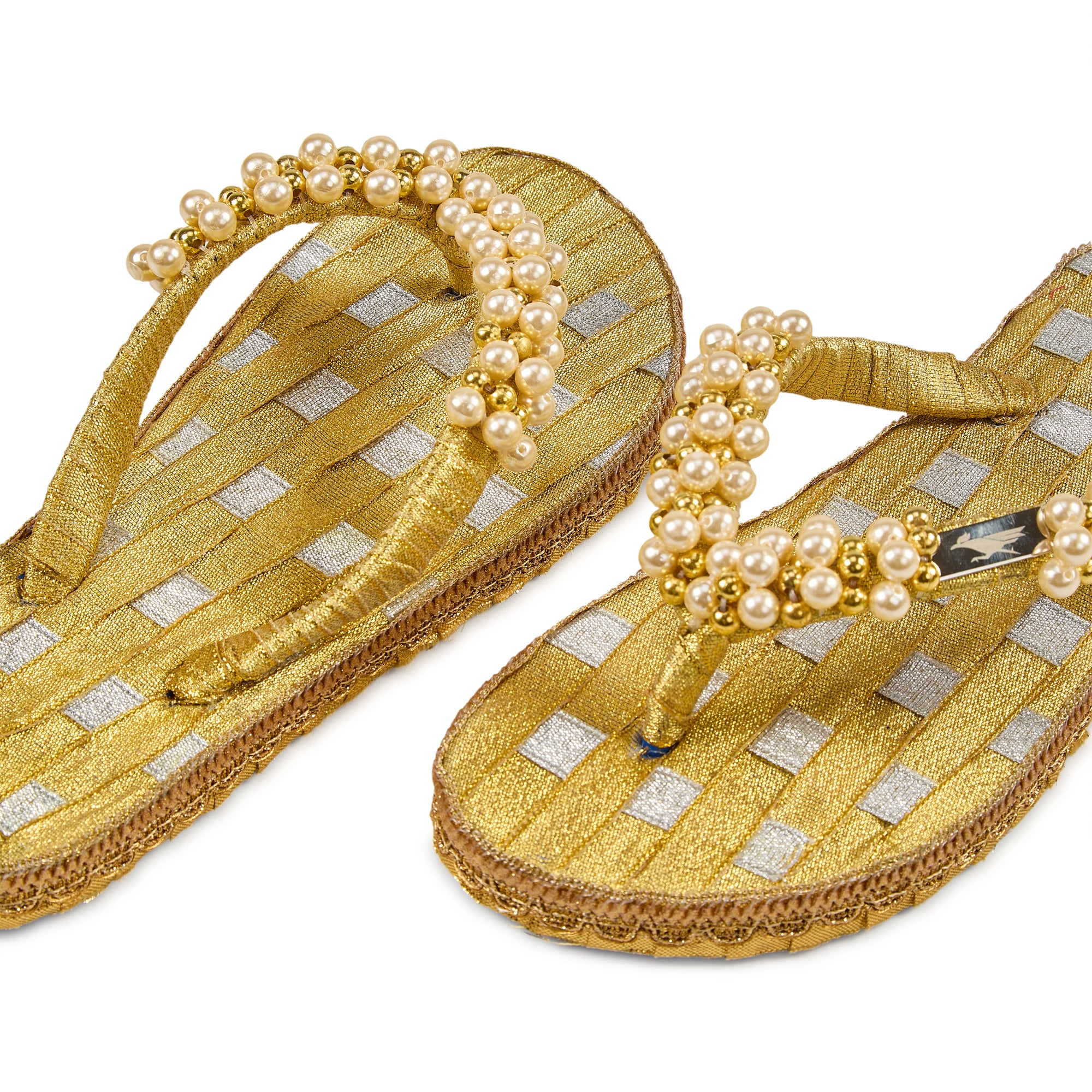 Aurora Gold Pearl Handcrafted Slippers