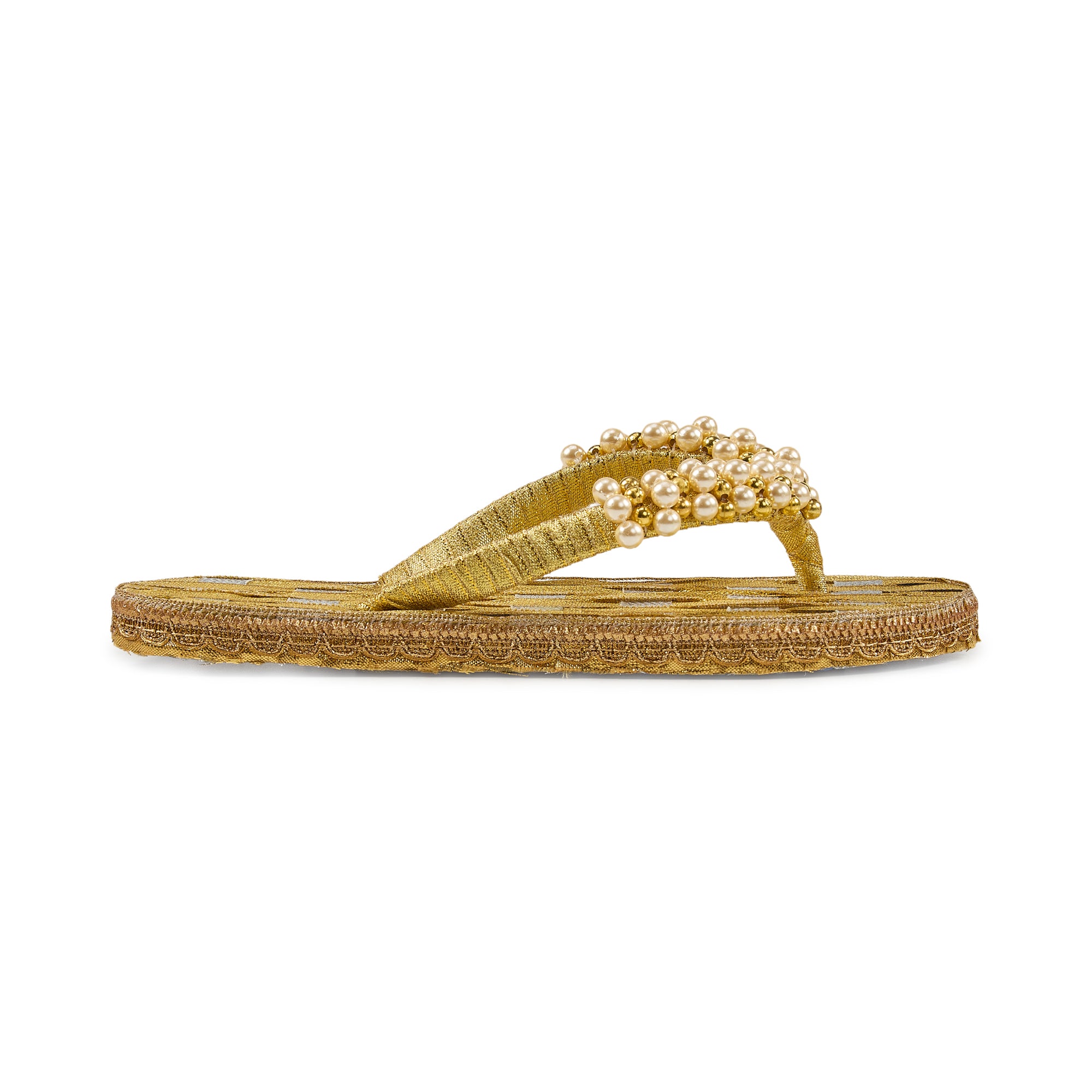 Aurora Gold Pearl Handcrafted Sandals