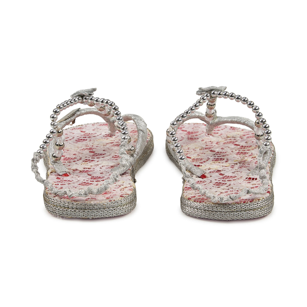 Scarlet Lace Pearl Handcrafted Slippers