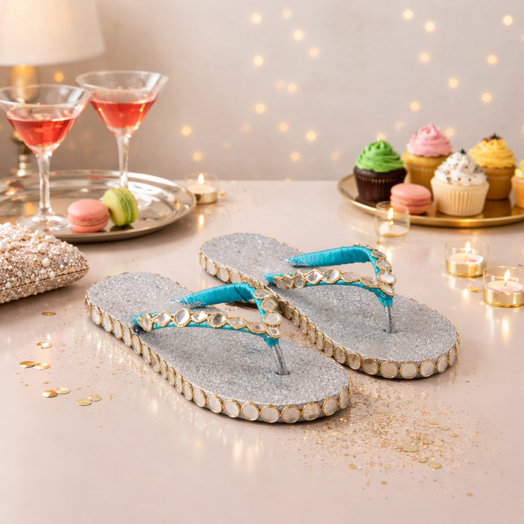 Azure Spark Slippers